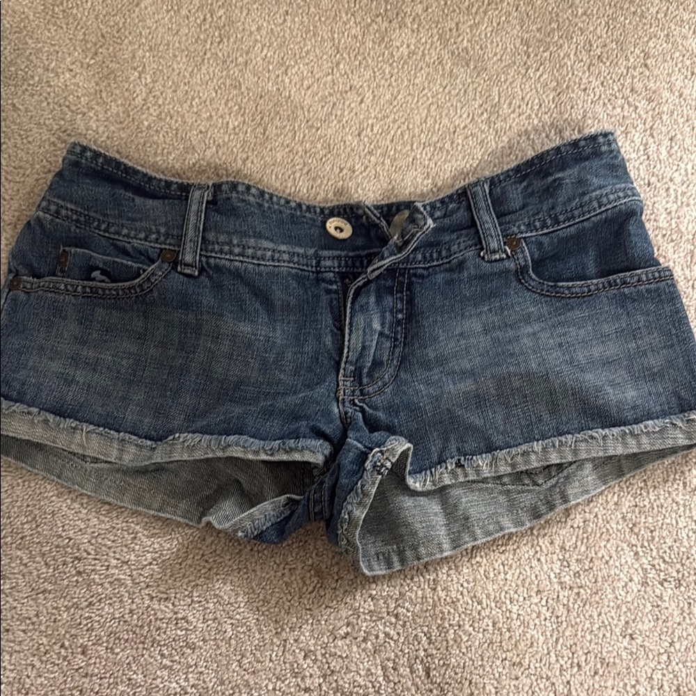 Billabong Blue Jean Shorts Cuffed Hem